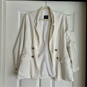 Abercrombie & Fitch White Blazer Sz M
